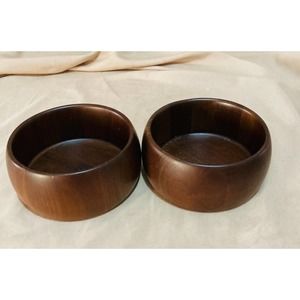 Two Heirloom Walnut Salad Bowls by Did Ware Model 1510